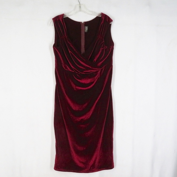 RockSteady Dresses & Skirts - RockSteady Red Velour Draped Plus Size Dress 3X